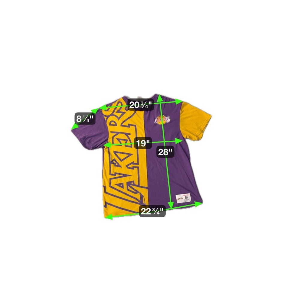 Mitchell & Ness Los Angeles Lakers NBA Colorblock Tee Mens Medium - Picture 8 of 8